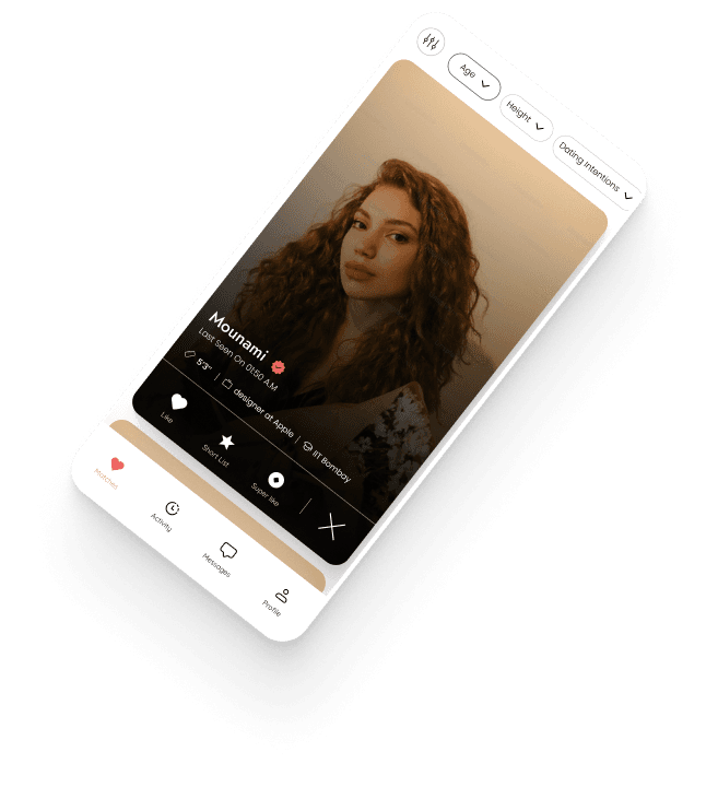 Dating app mockup